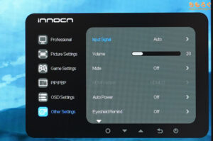 INNOCN 27M2Vをレビュー（OSD設定画面）